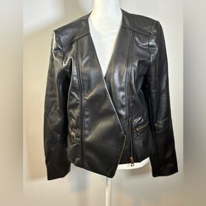 White House Black Market Faux Leather Jacket Size 14 NWT